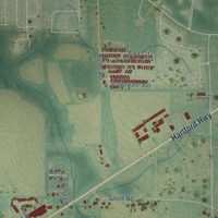 Second close-up of the map of Taylor, Alabama print showing more streets and buildings