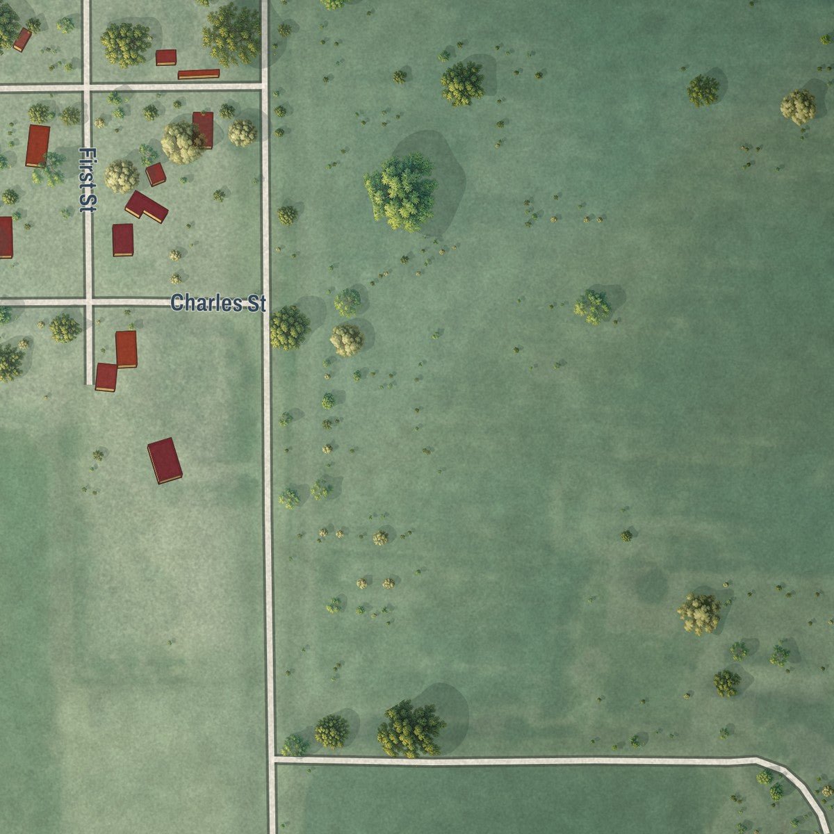 Second close-up of the map of Taylor, Nebraska print showing more streets and buildings