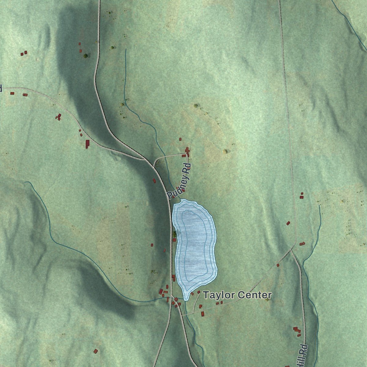 Second close-up of the map of Taylor, New York print showing more streets and buildings