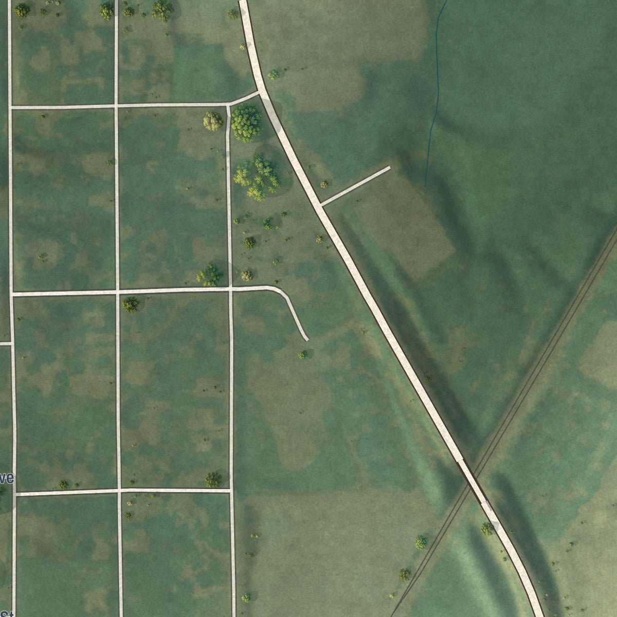 Second close-up of the map of Taylor Springs, Illinois print showing more streets and buildings