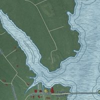 Second close-up of the map of Taylors Island, Maryland print showing more streets and buildings
