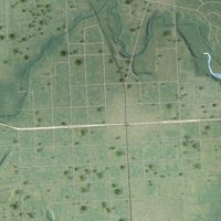 Second close-up of the map of Tecumseh, Lenawee County, Michigan print showing more streets and buildings