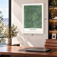 Tekonsha, Calhoun County, Michigan map, 18 x 24 inch print in a white frame in a home office