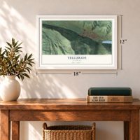 Telluride, Colorado map, 12 x 18 inch print in a white frame in an entryway