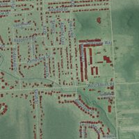 Second close-up of the map of Temperance, Michigan print showing more streets and buildings
