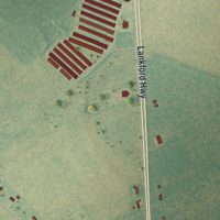 Second close-up of the map of Temperanceville, Virginia print showing more streets and buildings