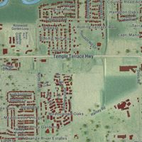Second close-up of the map of Temple Terrace, Florida print showing more streets and buildings