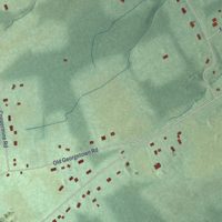 Second close-up of the map of Ten Mile Run, New Jersey print showing more streets and buildings