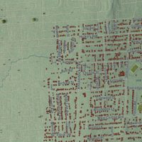 Second close-up of the map of Tenafly, New Jersey print showing more streets and buildings