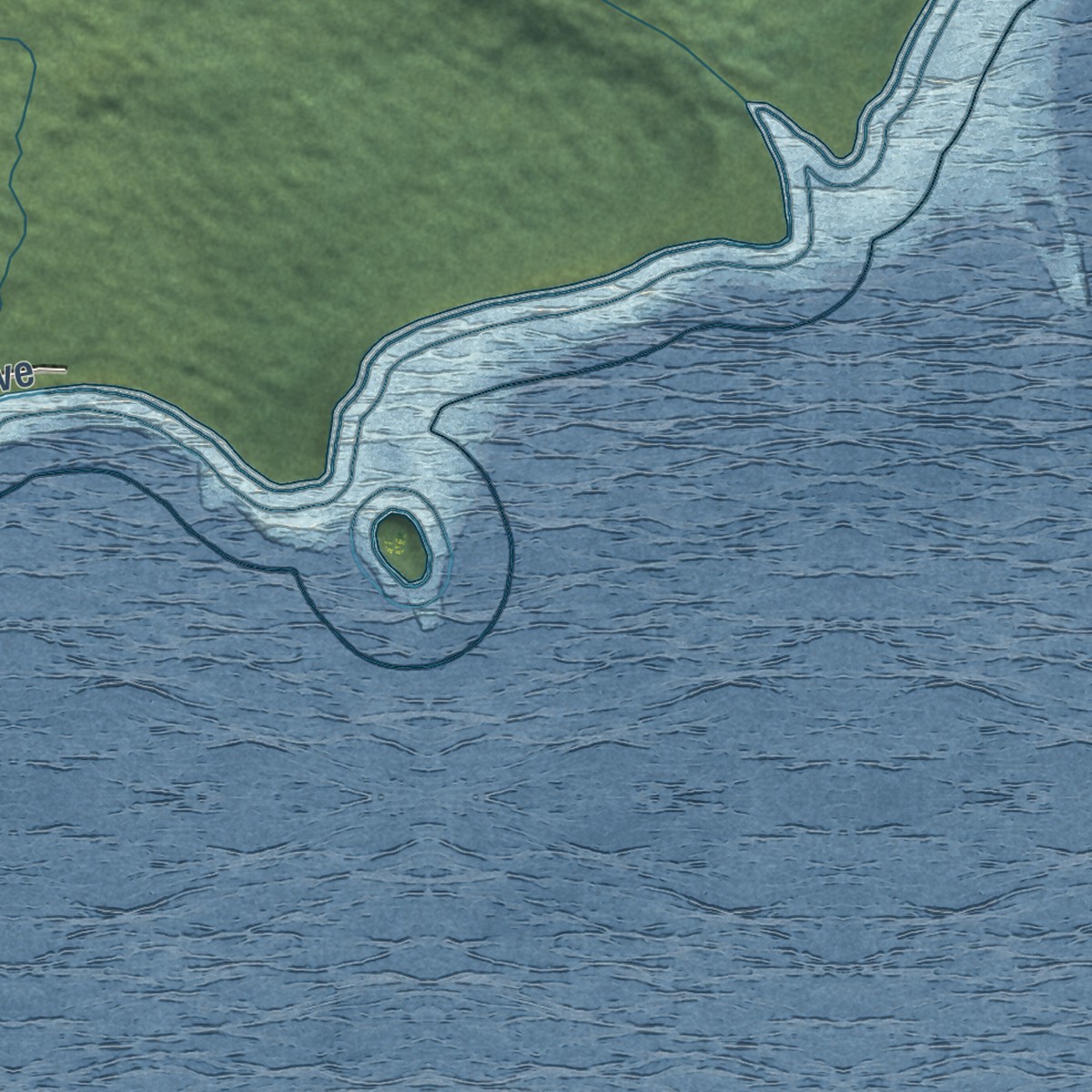 Second close-up of the map of Tenakee Springs, Alaska print showing more streets and buildings