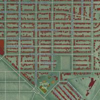 Second close-up of the map of Tenleytown, District of Columbia print showing more streets and buildings