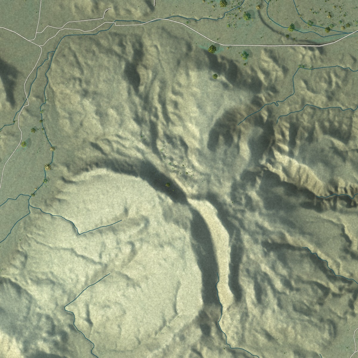 Second close-up of the map of Terlingua, Texas print showing more streets and buildings