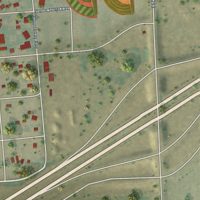 Second close-up of the map of Terry, Montana print showing more streets and buildings