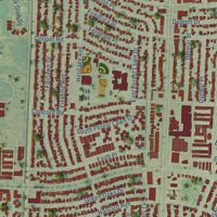 Second close-up of the map of Terrytown, Louisiana print showing more streets and buildings
