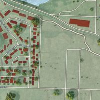 Second close-up of the map of Terrytown, Nebraska print showing more streets and buildings