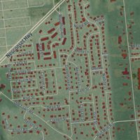 Second close-up of the map of Terryville, New York print showing more streets and buildings