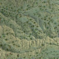 Second close-up of the map of Tesuque, New Mexico print showing more streets and buildings
