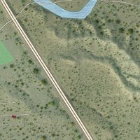 Second close-up of the map of Tesuque Pueblo, New Mexico print showing more streets and buildings