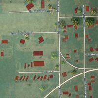 Second close-up of the map of Teton, Idaho print showing more streets and buildings