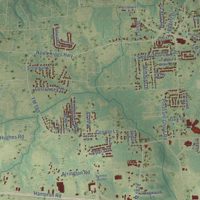 Second close-up of the map of Texarkana, Texas print showing more streets and buildings