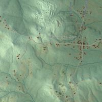 Second close-up of the map of Tharptown, Alabama print showing more streets and buildings