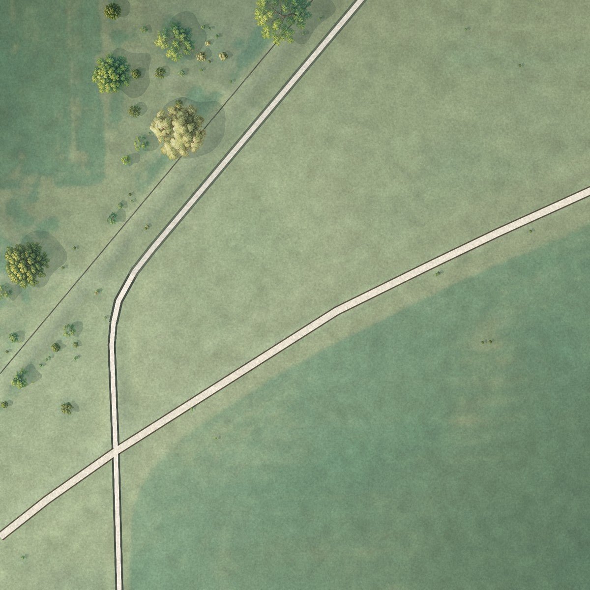 Second close-up of the map of Thawville, Illinois print showing more streets and buildings