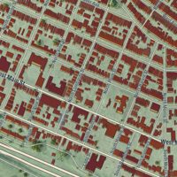 Second close-up of the map of The Fan, Virginia print showing more streets and buildings