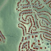 Second close-up of the map of The Hills, New Jersey print showing more streets and buildings