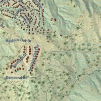 Second close-up of the map of The Pinery, Colorado print showing more streets and buildings