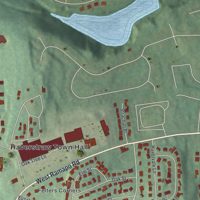 Second close-up of the map of Thiells, New York print showing more streets and buildings