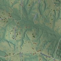 Second close-up of the map of Thomas, Louisiana print showing more streets and buildings