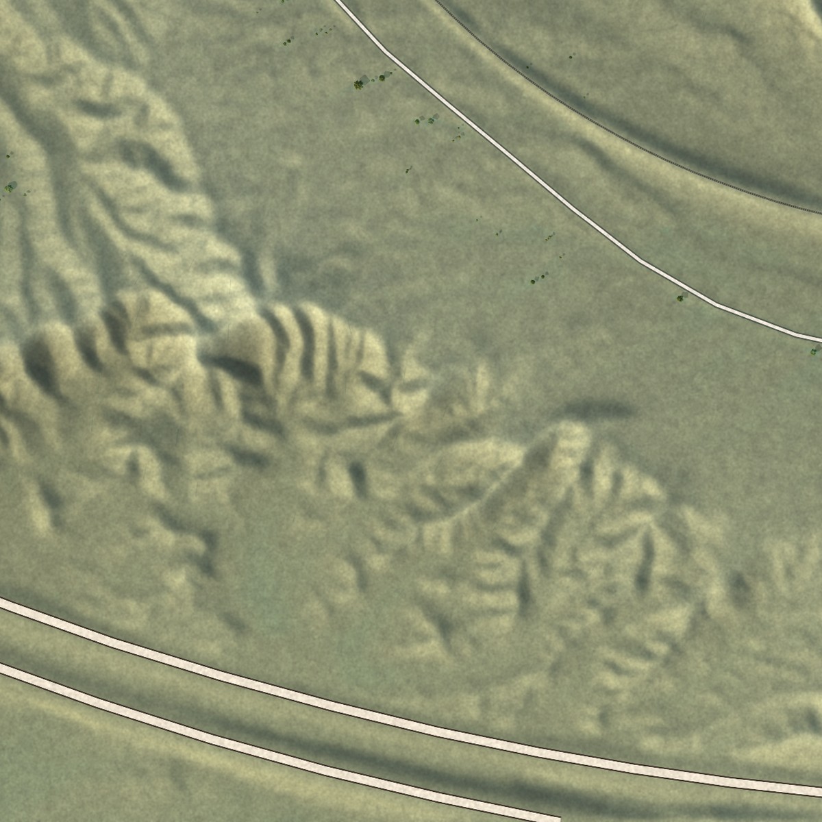 Second close-up of the map of Thompson Springs, Utah print showing more streets and buildings