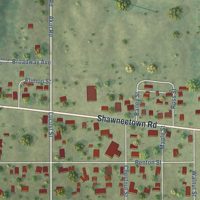 Second close-up of the map of Thompsonville, Illinois print showing more streets and buildings