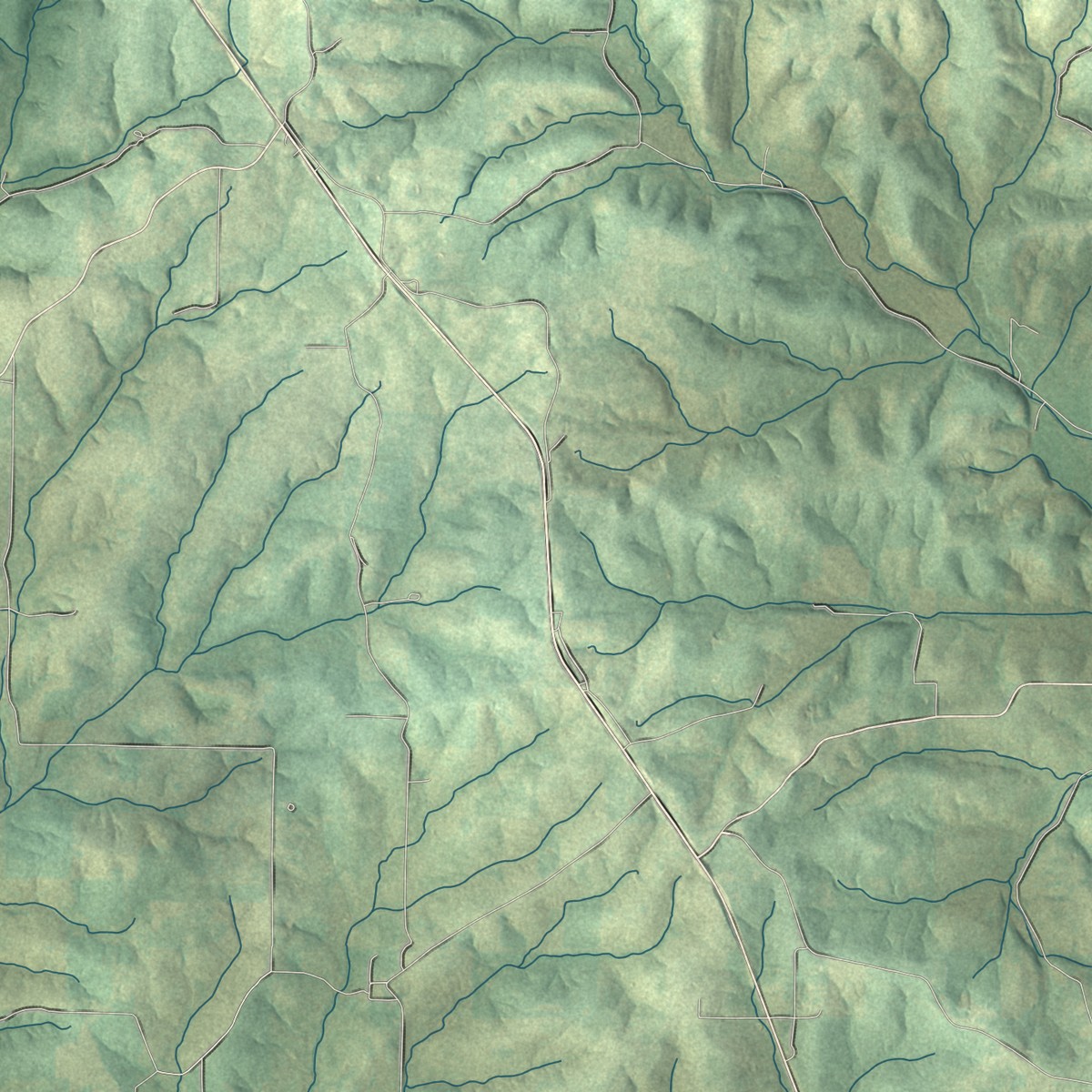 Second close-up of the map of Thornfield, Missouri print showing more streets and buildings