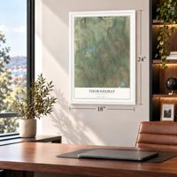 Thornhurst, Pennsylvania map, 18 x 24 inch print in a white frame in a home office