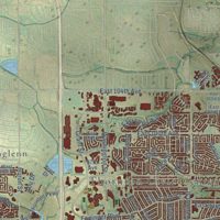 Second close-up of the map of Thornton, Colorado print showing more streets and buildings