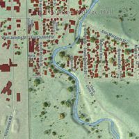 Second close-up of the map of Thornton, Illinois print showing more streets and buildings