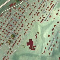 Second close-up of the map of Thornwood, New York print showing more streets and buildings