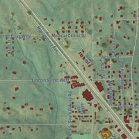 Second close-up of the map of Thorsby, Alabama print showing more streets and buildings