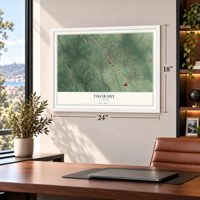 Thorsby, Alabama map, 18 x 24 inch print in a white frame in a home office