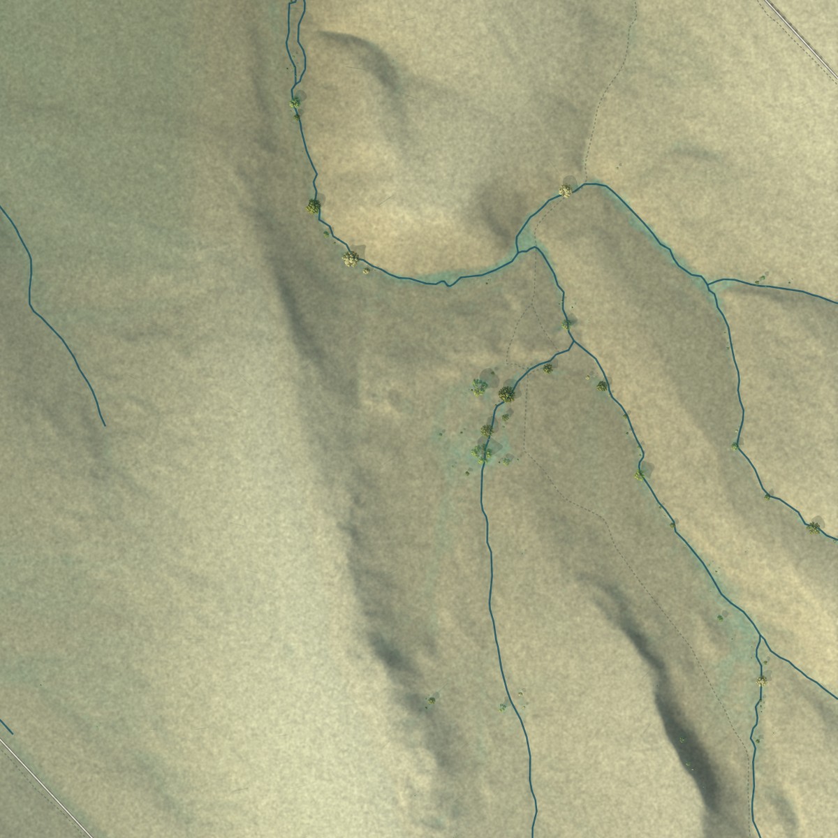 Second close-up of the map of Three Creek, Idaho print showing more streets and buildings