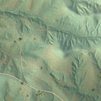 Second close-up of the map of Three Creeks, Missouri print showing more streets and buildings