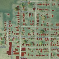 Second close-up of the map of Three Oaks, Michigan print showing more streets and buildings