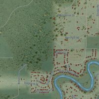 Second close-up of the map of Three Rivers, Oregon print showing more streets and buildings