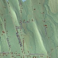 Second close-up of the map of Throop, New York print showing more streets and buildings