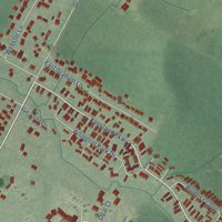 Second close-up of the map of Thruston, Kentucky print showing more streets and buildings
