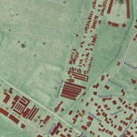 Second close-up of the map of Thunderbolt, Georgia print showing more streets and buildings