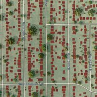 Second close-up of the map of Thurston Woods, Wisconsin print showing more streets and buildings
