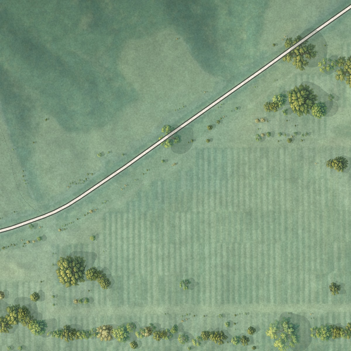 Second close-up of the map of Thynedale, Virginia print showing more streets and buildings