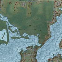 Second close-up of the map of Tichigan, Wisconsin print showing more streets and buildings